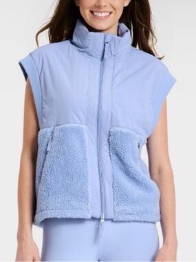 JoyLab Light Blue Sleeveless Puffer & Sherpa Vest